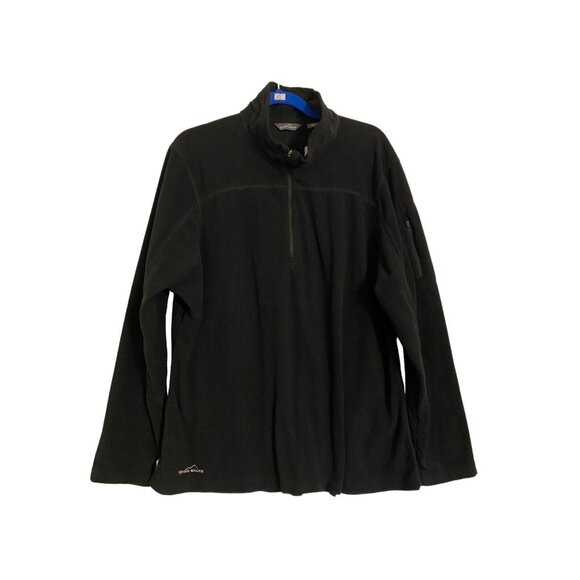 NEW Eddie Bauer Women's Quarter Zip Grid Fleece Jacket Size 2X Black Activewear - Picture 4 of 5